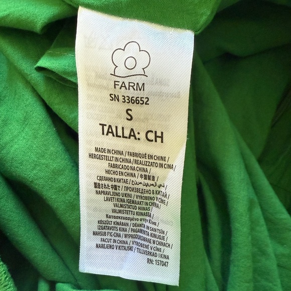 Farm Rio Green Palm Tree Eyelit Halter Neck Midi Dress Size Small - Picture 16 of 16